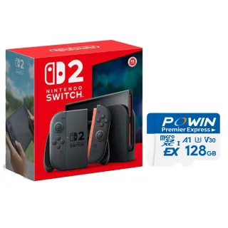 【Nintendo 任天堂】Switch 2 主機+【Powin】NS2 Switch 2特規記憶卡 128G+《9H鋼化貼》