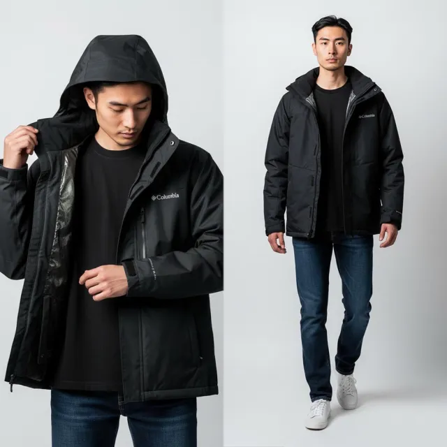 【Columbia 哥倫比亞】Alpine Action 雪衣 鋁點外套 衣長偏長 防水 繡標 機能外套 帽可拆 大尺碼(1657)