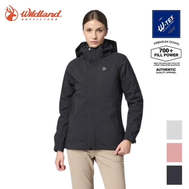 【Wildland 荒野】女彈性防水3in1+羽絨兩件式外套-S-2L-0B32919-WL(羽絨衣/防潑水/防風)