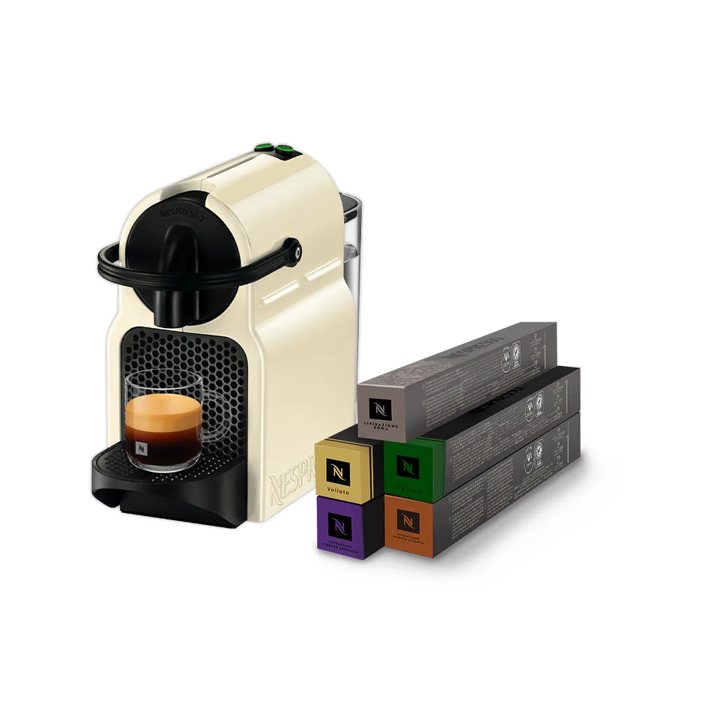 Nespresso】膠囊咖啡機Inissia _香草黃奶茶色送禮入厝全自動咖啡機(義式咖啡館50顆組) - momo購物網- 好評推薦-2026年1月