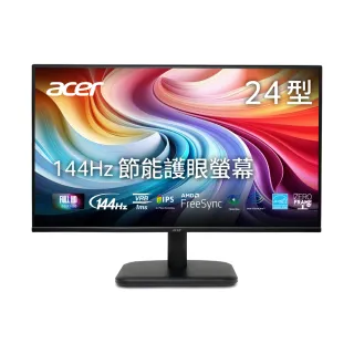 【Acer 宏碁】EK241Y P6 24型 IPS FHD 16:9 144Hz節能護眼電腦螢幕(23.8吋/FreeSync/1ms)