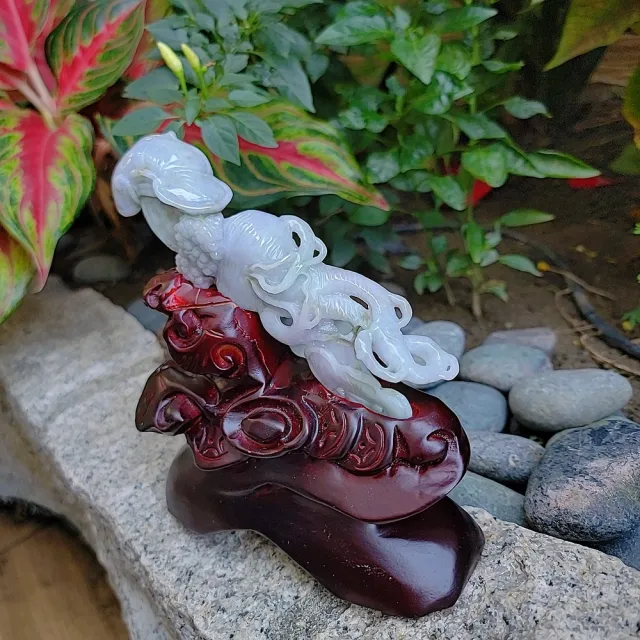 溫寶翡翠】A100-166 人參如意擺件(緬甸玉A貨天然翡翠玉石) - momo購物
