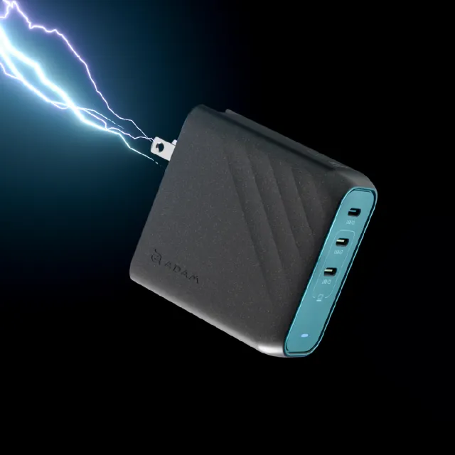 【ADAM 亞果元素】OMNIA Pro 140 140W 3孔旅行萬用急速電源供應器(送200cm 充電線及萬國轉接頭)