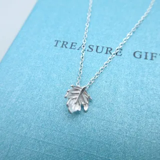 【海洋盒子】小巧雪白楓葉S999足銀純銀項鍊(女用項鍊.素銀項鍊)