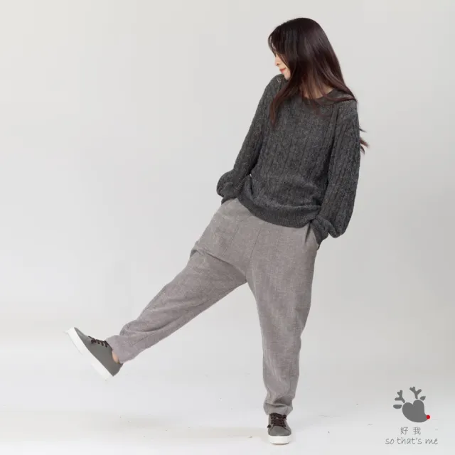 【so that’s me 好我】Rita圓領麻花套頭針織毛衣(深灰)