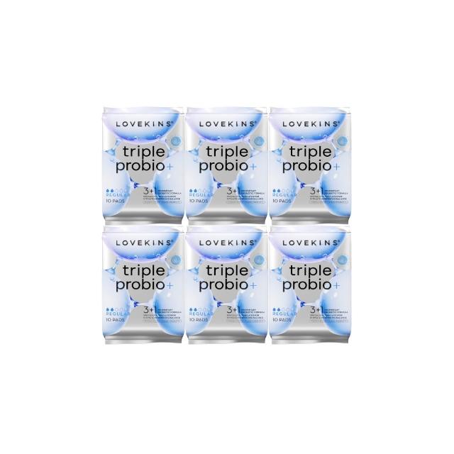 【Lovekins】Triple probio 益菌衛生棉 6入組(專利益生菌/敏感肌可用/多尺寸/245mm/290mm/360mm/大江生活)