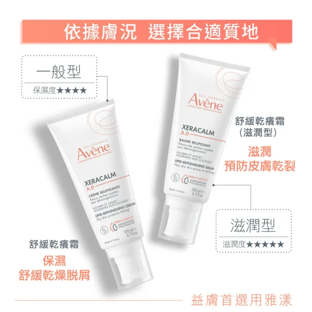 【Avene 雅漾官方直營】舒緩乾癢洗護組(沐浴油+身體霜)
