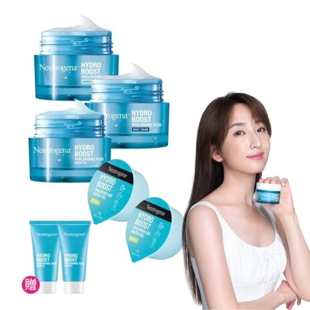 【Neutrogena 露得清】水活保濕凝露/凝霜/晚霜50g任選2入+補充包50gx2(贈凝露15gx2入或面膜5片組)