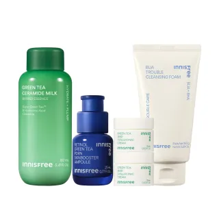 【INNISFREE】綠茶+A醇PDRN 毛孔緊緻水光肌組(牛奶水精華+毛孔緊緻精華)
