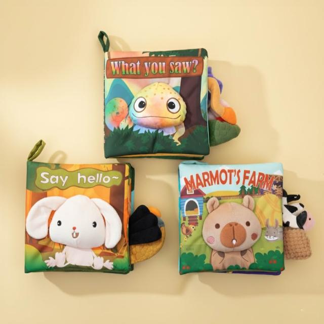 【Ocean Baby】3D動物觸覺尾巴布書(嬰幼兒布書/布書/寶寶/互動/學習/遊戲書/寶寶互動學習/啟蒙教材/玩具)