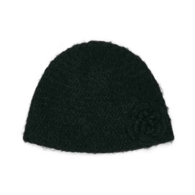 【Rockfish Weatherwear】HANDMADE FLOWER CROCHET HAT 手工鉤織花帽 羊毛 髮飾 帽子 黑色