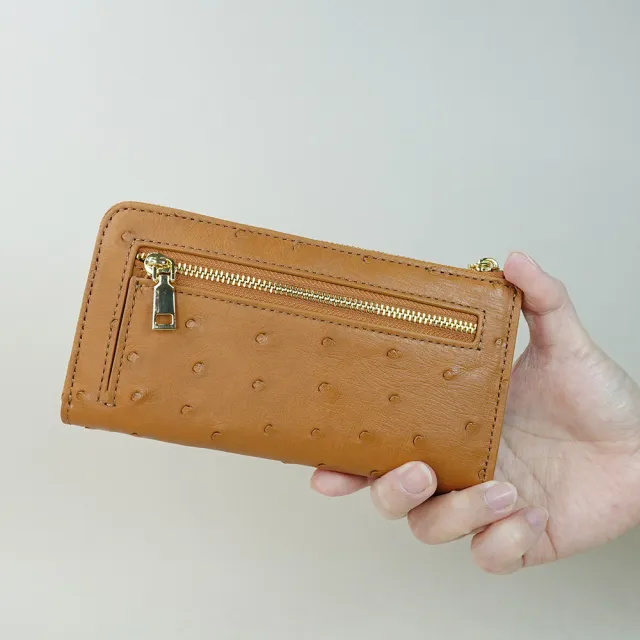 【M2nd】珍稀鴕鳥皮輕薄迷你長夾(T65A)