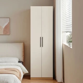 【hoi! 好好生活】預購45天★林氏木業現代簡約0.6M雙門衣櫃 JC1D-F 原木+白
