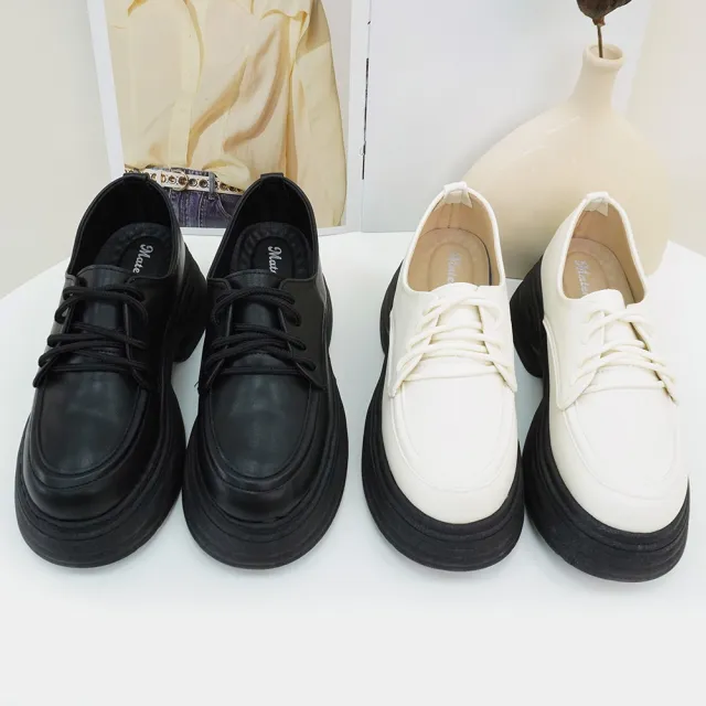 【MATERIAL 瑪特麗歐】T53206 23-25  女鞋 樂福鞋 MIT綁帶厚底學生樂福鞋(樂福鞋)