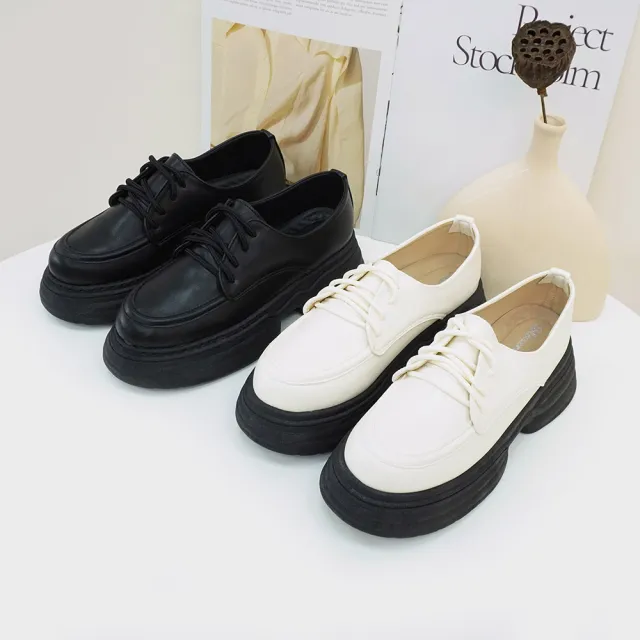 【MATERIAL 瑪特麗歐】T53206 23-25  女鞋 樂福鞋 MIT綁帶厚底學生樂福鞋(樂福鞋)