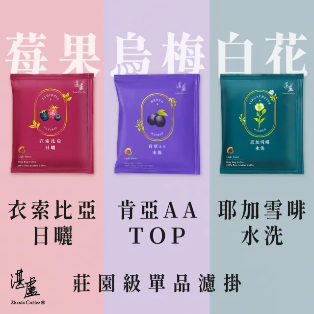 【湛盧咖啡】淺焙．單品淺焙綜合濾掛咖啡（共50包；11gx10包／盒；共5種風味）