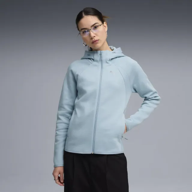 【PUMA】基本系列Evostripe連帽外套 女性 69189847(海沫綠)