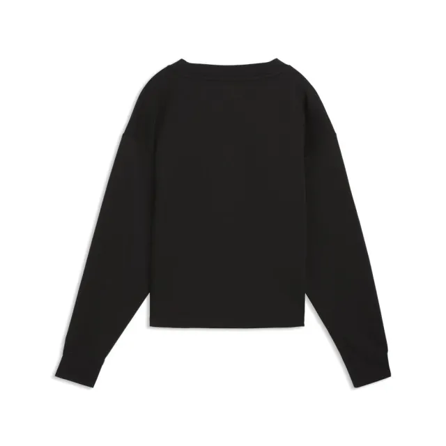 【PUMA官方旗艦】基本系列ESS ELEVATE 舒適V領衫 女性 69181601(長t 黑色)