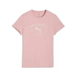 【PUMA官方旗艦】基本系列PUMA CLASS跳豹短袖T恤 女性 69187626(短t 粉紅色)