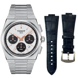 【TISSOT 天梭】官方授權 PRX系列 熊貓計時機械腕錶  男錶  手錶 年終情人節 禮物(T1374271101100.42mm)