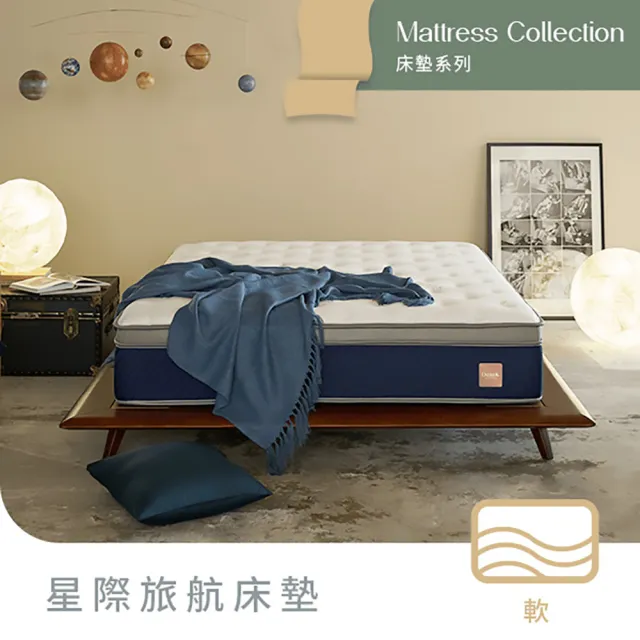 【Derek 德瑞克名床】台灣製雙人恆溫乳膠獨立筒床墊5x6.2尺x30cm-星際旅航床墊