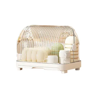 【Yeya也雅】流光輕奢風掀蓋式單層碗盤瀝水收納箱(碗盤收納櫃/瀝水架/瀝水櫃)