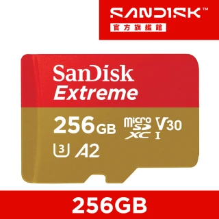 【SanDisk 晟碟】Extreme microSDXC UHS-I 記憶卡 256GB(公司貨)