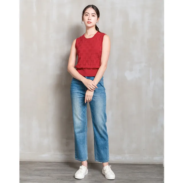 【perng yuh 芃諭名品】優雅亮麗 立體格紋 針織背心(2026 SS Collection｜5A春夏新品上市)