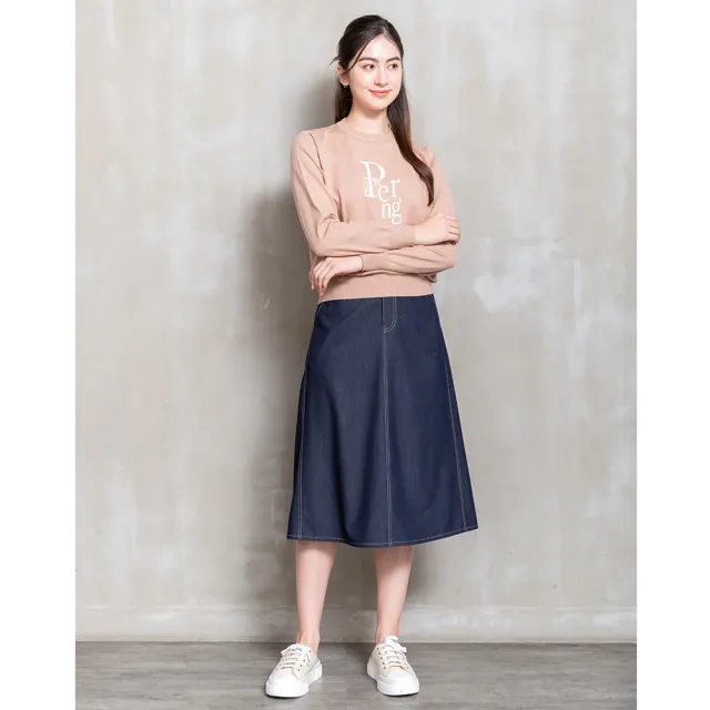 【perng yuh 芃諭名品】方向定錨 輕光澤 丹寧 牛仔裙(2026 SS Collection|5A春夏新品上市)