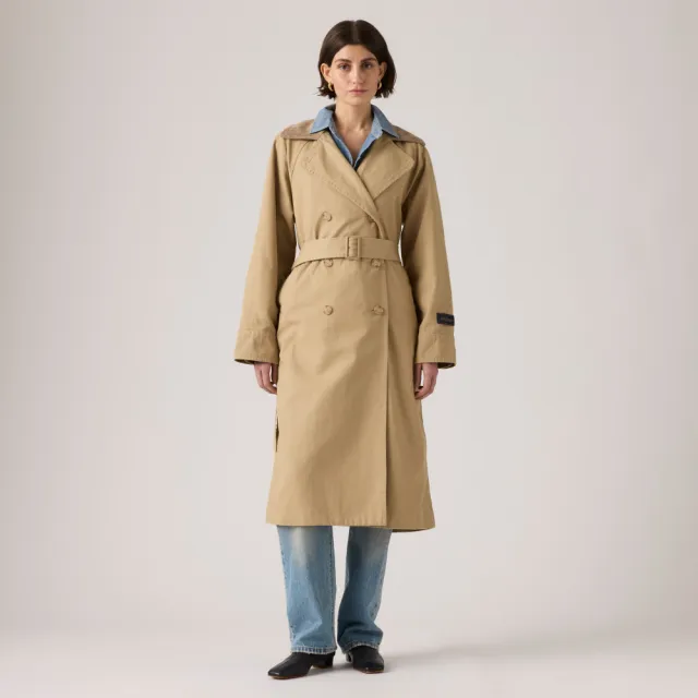 【LEVIS】雙排扣 長版外套 大衣 女生上衣 熱賣單品 005AP-0003