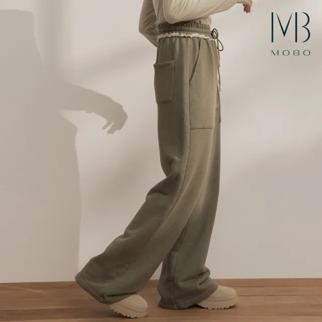 【MO-BO】斜口袋剪接長褲
