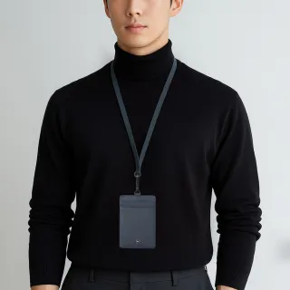 【MONDAINE 瑞士國鐵】商務直式證件套 贈雙繩/牛皮識別證套/防窺(多色任選)