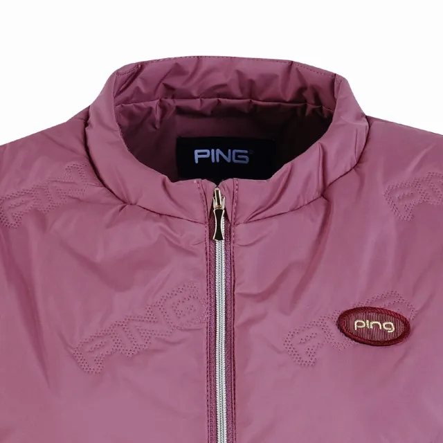 【PING】女款鋼模印蓄熱保暖鋪棉背心-紫紅(防風透氣/防潑水/GOLF/高爾夫/RB25215-16)