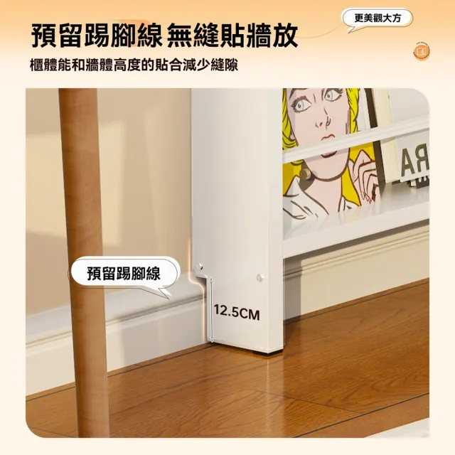 【R.H 獵戰】鋼製書架 洞洞板一體式超薄書櫃(兒童靠牆落地極窄收納置物櫃zal)