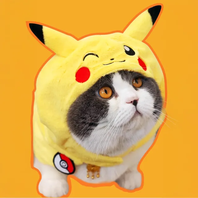 【POKEMON 精靈寶可夢】兜帽披風-皮卡丘/卡比獸/伊布(小型寵物適用)