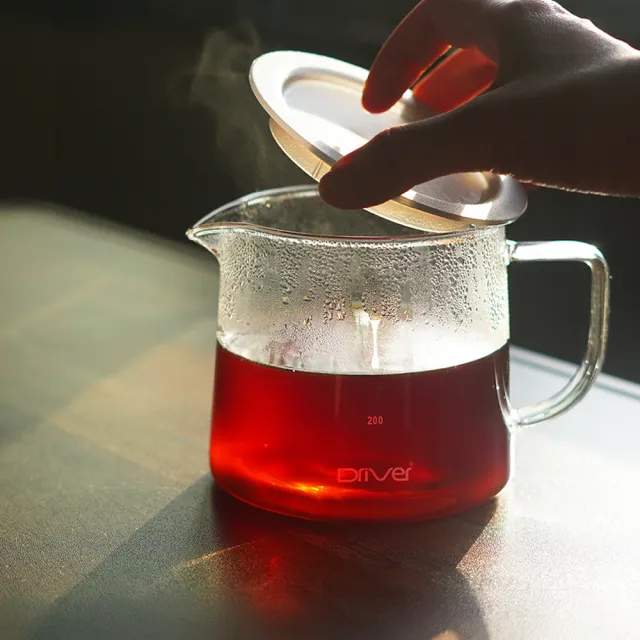 【Driver】波紋耐熱玻璃壺-600ml(附防塵蓋 刻度設計 茶壺 冷水壺 咖啡壺 量杯 玻璃杯 咖啡器具)