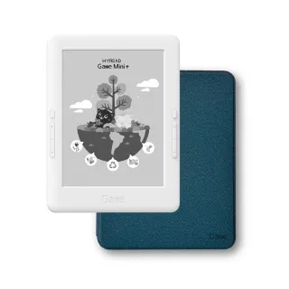 【HyRead】側翻殼套優惠組 Gaze Mini+ 6吋閱讀器 (經典白)+側翻殼軍墨綠