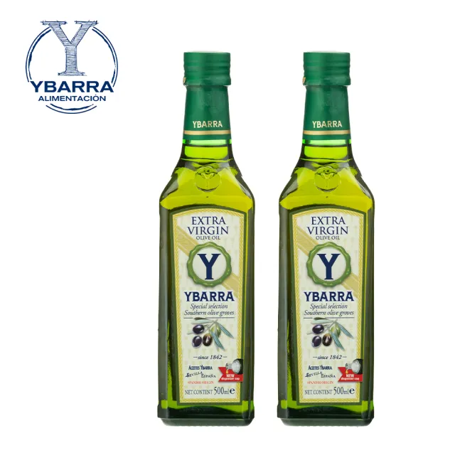 【YBARRA】100%特級冷壓初榨橄欖油 500mlx2瓶 (生飲入門款0.26%酸價/雙10限定/西班牙原裝進口)