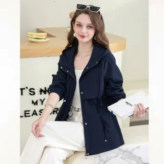 【MON’S】連帽激瘦風衣外套(直)