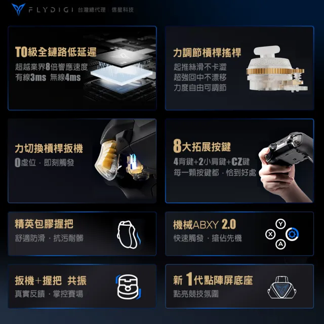 【Flydigi 飛智】黑武士5 PRO 競技精英手把(無線遊戲手把 力切換槓桿扳機 競技手把)