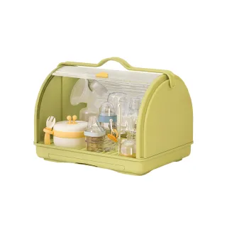 【Yeya也雅】雲朵小屋手提式奶瓶收納瀝水箱-多色可選(奶瓶收納箱/餐具收納盒/防塵收納箱)