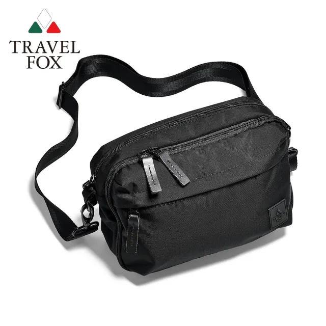 【TRAVEL FOX 旅狐】BLACK SERIES 輕質感風潮防潑水側背包 父親節送禮 (TB808 黑/灰)