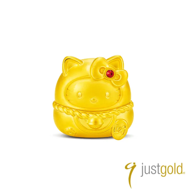 【Just Gold 鎮金店】Hello Kitty 招財聚金達摩 黃金擺件