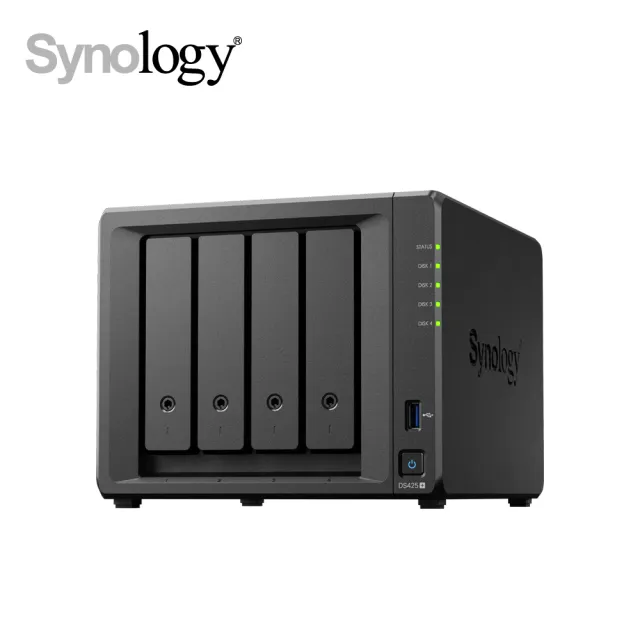 【Synology 群暉科技】搭 4TBx2★ DS425+ 4Bay NAS 網路儲存伺服器(Intel/2GB)(HAT3300-4T)