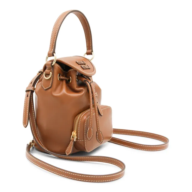 【MIU MIU】Mini Backpack 迷你 皮革 肩背包 後背包 棕色 5BZ045