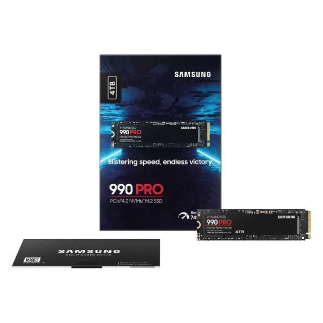 【Samsung 三星】990 PRO 4TB M.2 2280 PCIe 4.0 SSD固態硬碟(MZ-V9P4T0BW/讀7450M/寫6900M)