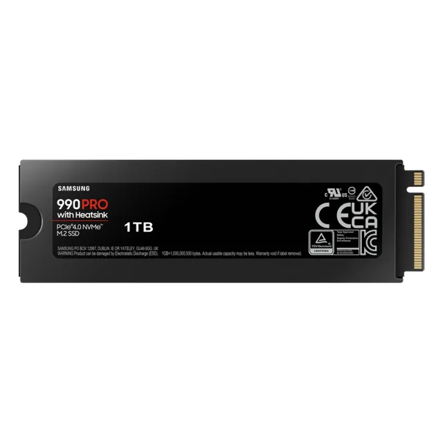 【Samsung 三星】990 PRO 1TB Gen4 PCIe SSD固態硬碟 含散熱(MZ-V9P1T0CW/5年保/7450MB/s/PS5適用)