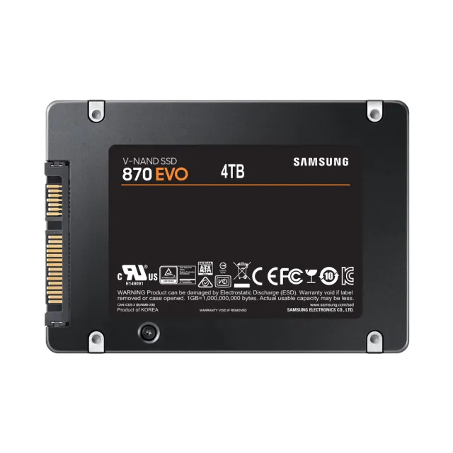 【Samsung 三星】870 EVO 4TB SATA SSD固態硬碟 TLC(MZ-77E4T0BW)