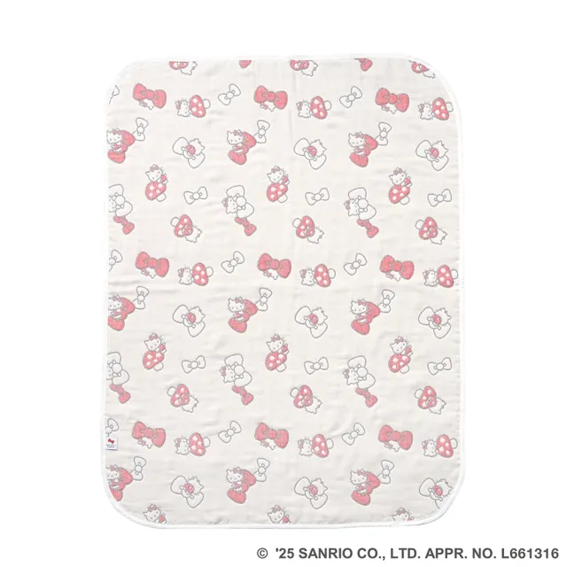 【Hoppetta】HELLO KITTY 三麗鷗聯名六層紗被(70X90cm、日本製冬暖夏涼四季款)