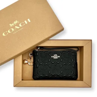 【COACH】專櫃禮盒版 浮雕滿版緹花 手拿包 零錢包 零錢袋 吊飾 男生女生通用(CF358)
